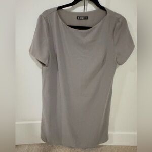 SHEIN Elegant Gray Short Sleeve Dress